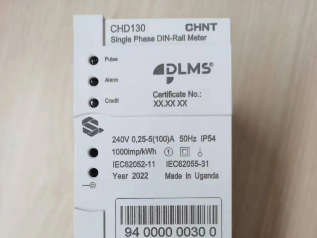 CHINT CHD130 Single-Phase DIN-Rail prepaid smart meter — Made in Uganda